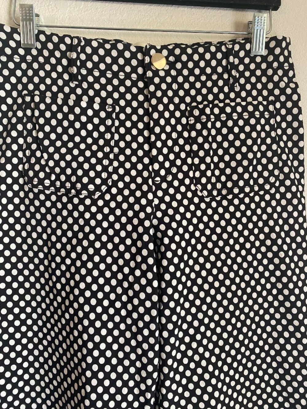 Jules and Leopold Black and White Polka Dot Wide Leg High Waisted Pants Size M - Picture 3 of 7